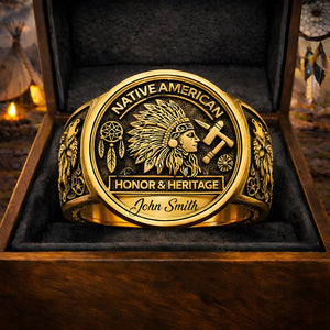 Native Pride, Native American - Personalized American Indian Signet Ring