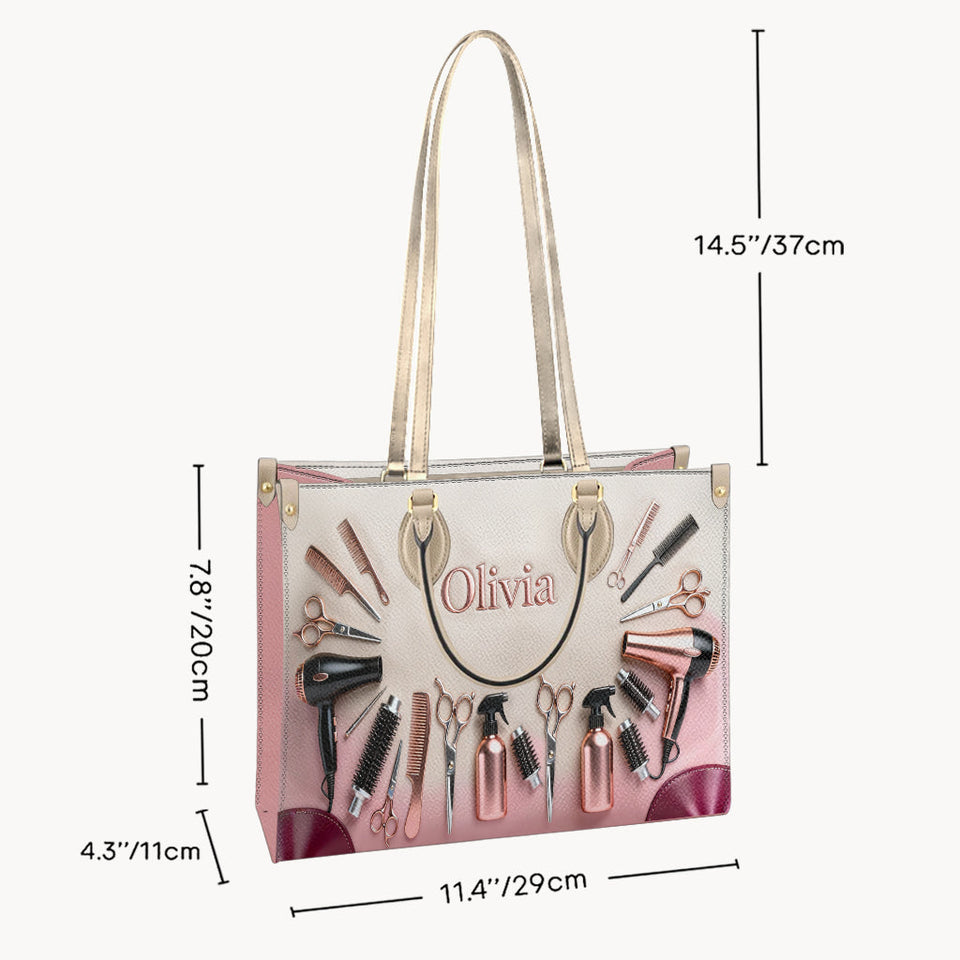 Proud Hair Stylist - Personalized Hairdresser Leather Handbag