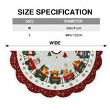 Cute Dog And Cat Christmas Train - Personalized Dog Shaped Tree Skirt