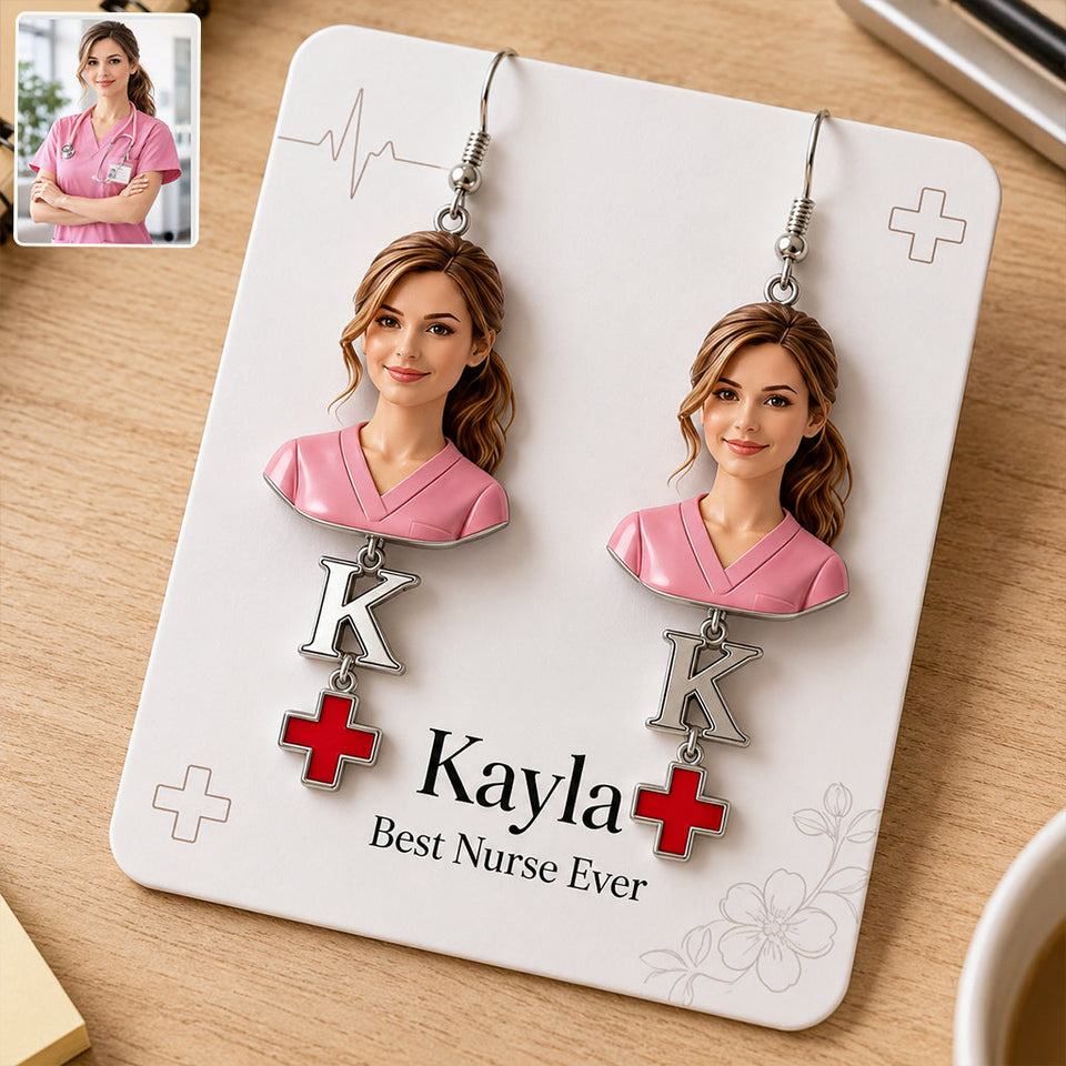 Care With Love - Personalized Nurse Earrings With Card