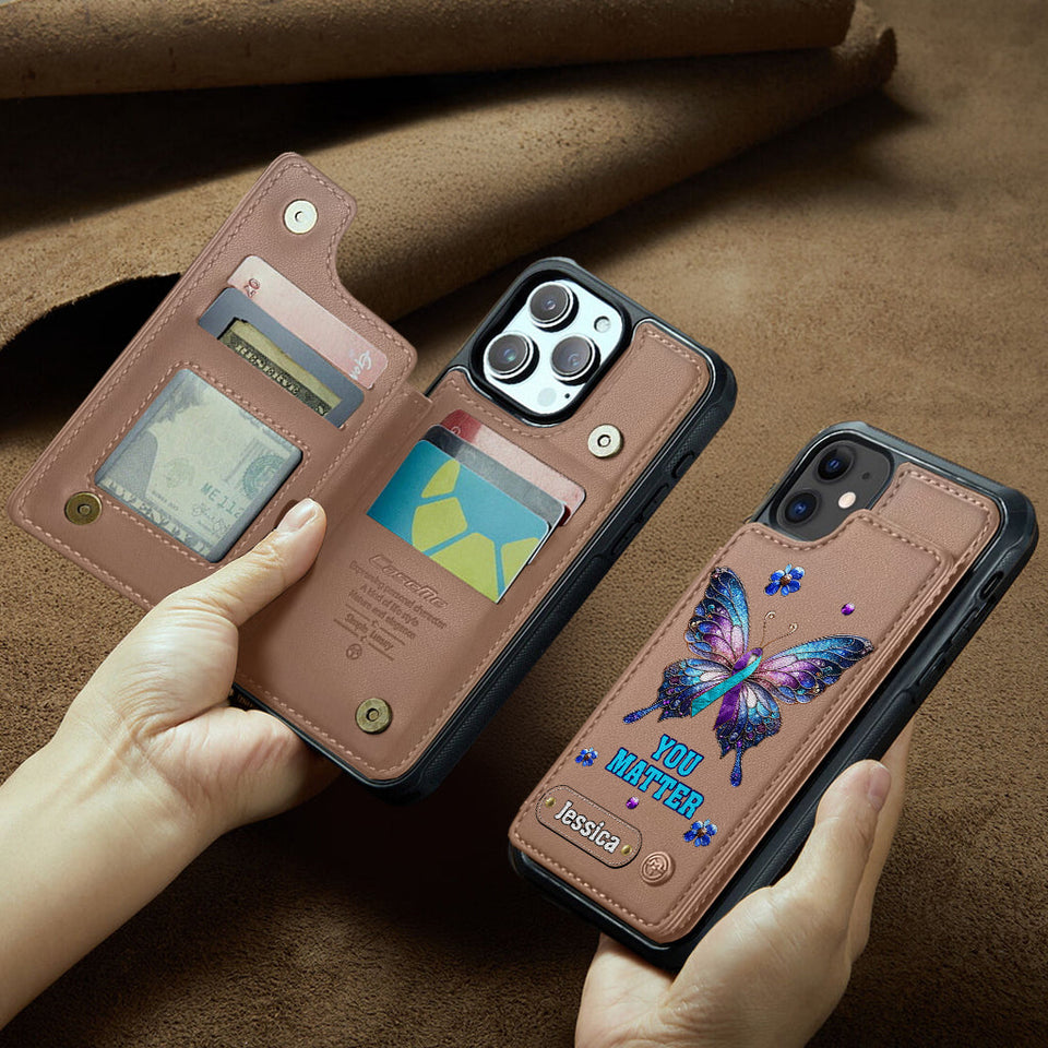 Vous comptez - Étui portefeuille personnalisé pour téléphone portable, conçu pour la prévention du suicide
