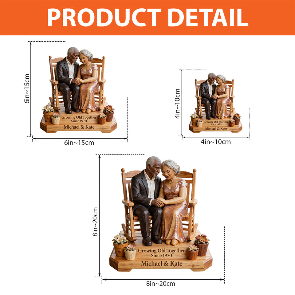 Growing Old Together - Personalized Couple Custom Shaped Acrylic Plaque