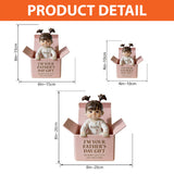 Personalized Black Baby Girl in Box Acrylic Plaque, Custom Taylor Father's Day Gift Keepsake Statue, Cute Newborn Son Daughter Table Decor from Mommy