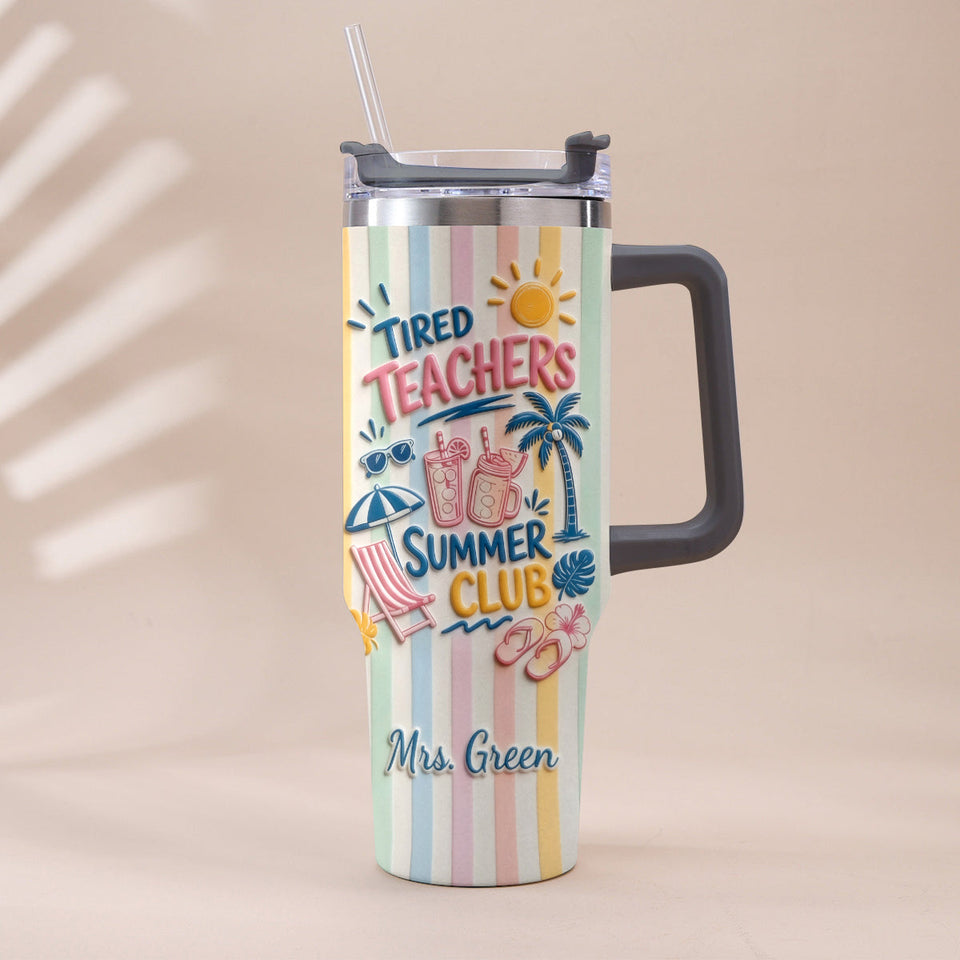 Teachers Off - Personalized Teacher Tumbler With Handle