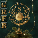 Merry Christmas 2025, Family Initial Custom - Personalized Family LED Light Tree Topper