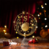 Merry Christmas 2025, Family Initial Custom - Personalized Family LED Light Tree Topper
