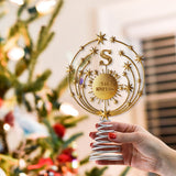 Merry Christmas 2025, Family Initial Custom - Personalized Family LED Light Tree Topper