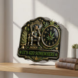 Any Photo It's 420 Here - Personalized Weed Acrylic Wall Clock