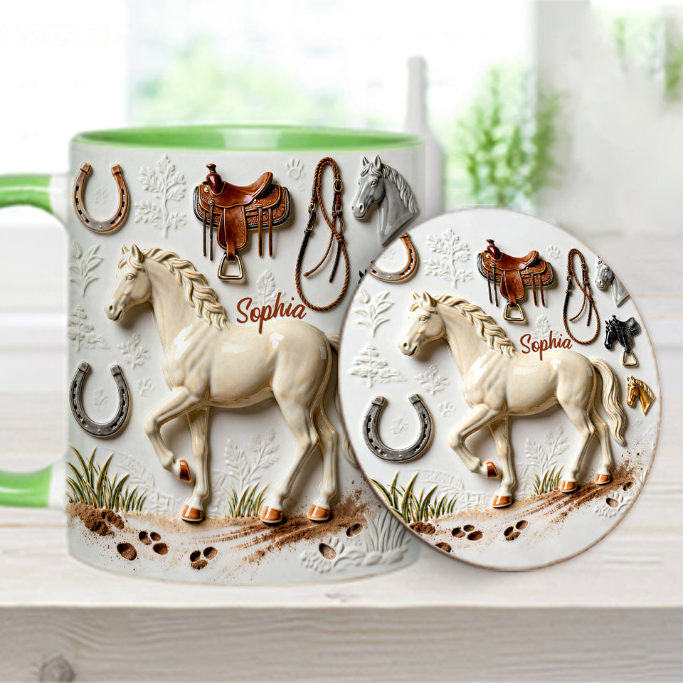 Strong Horse - Personalized Horse Accent Mug & Coaster
