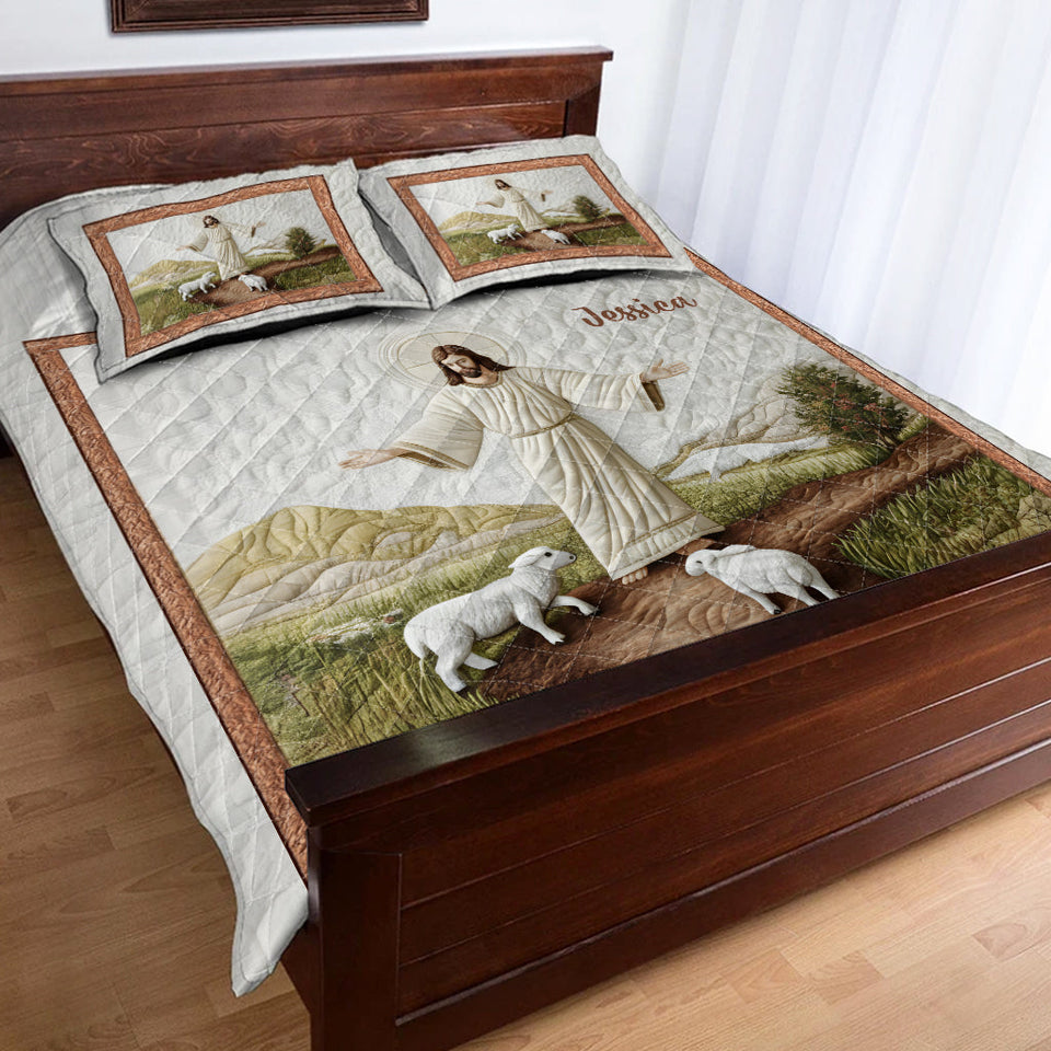 Jesus Lamp - Personalized Christmas Quilt Set