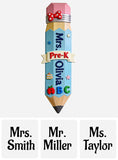 Giant Pencil 3D Shaped Wall Sign - Personalized Teacher Custom Shaped Wood Sign