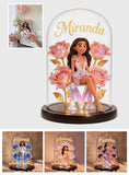 Crystal Alphabet Letter Gift - Personalized Self Love Glowing Roses Glass Dome
