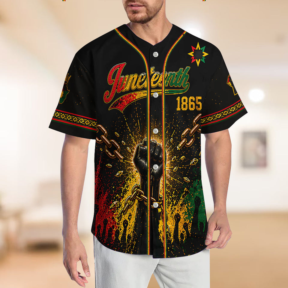 Juneteenth Black Pride - Personalized African American Baseball Jersey