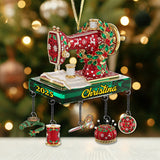 Love Sewing - Personalized Sewing Ornament With Charm