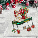 Love Sewing - Personalized Sewing Ornament With Charm