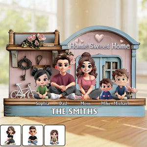 Home Sweet Home - Personalized Family Custom Shaped Acrylic Plaque