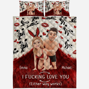 You Are My Favorite Things To Do - Personalized Couple Quilt Set