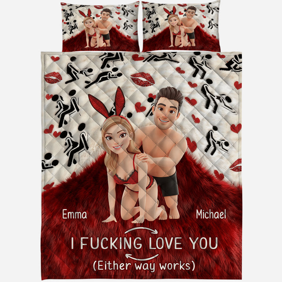 You Are My Favorite Things To Do - Personalized Couple Quilt Set