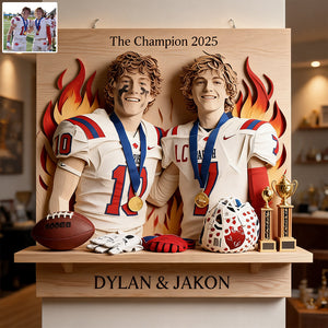 Football Teamfoot - Personalized Football Wooden Floating Shelf