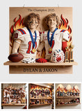Football Teamfoot - Personalized Football Wooden Floating Shelf