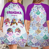 This Grandma Belongs To - Personalized Grandma Sleep T-shirt Dress
