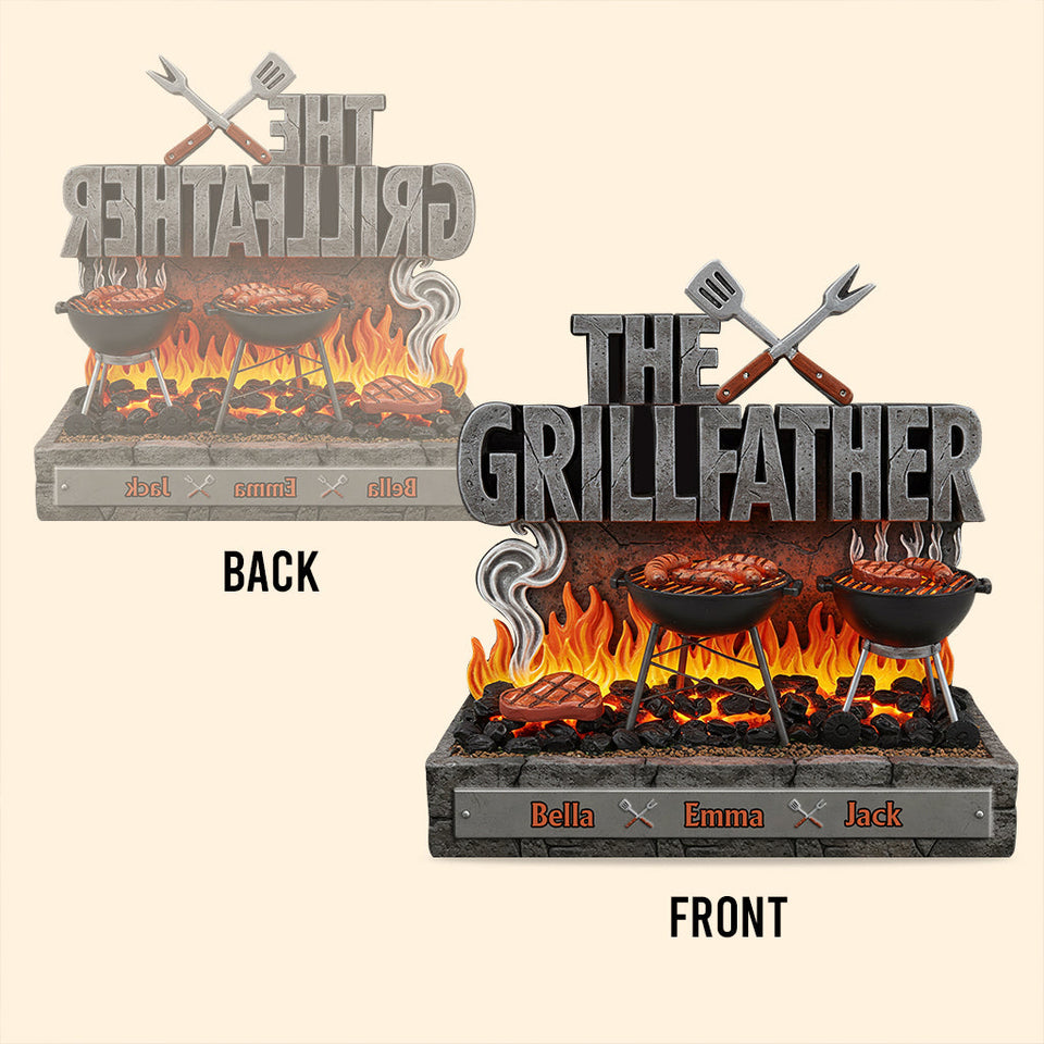 The Grillfather - Personalized Father Custom Shaped Acrylic Plaque