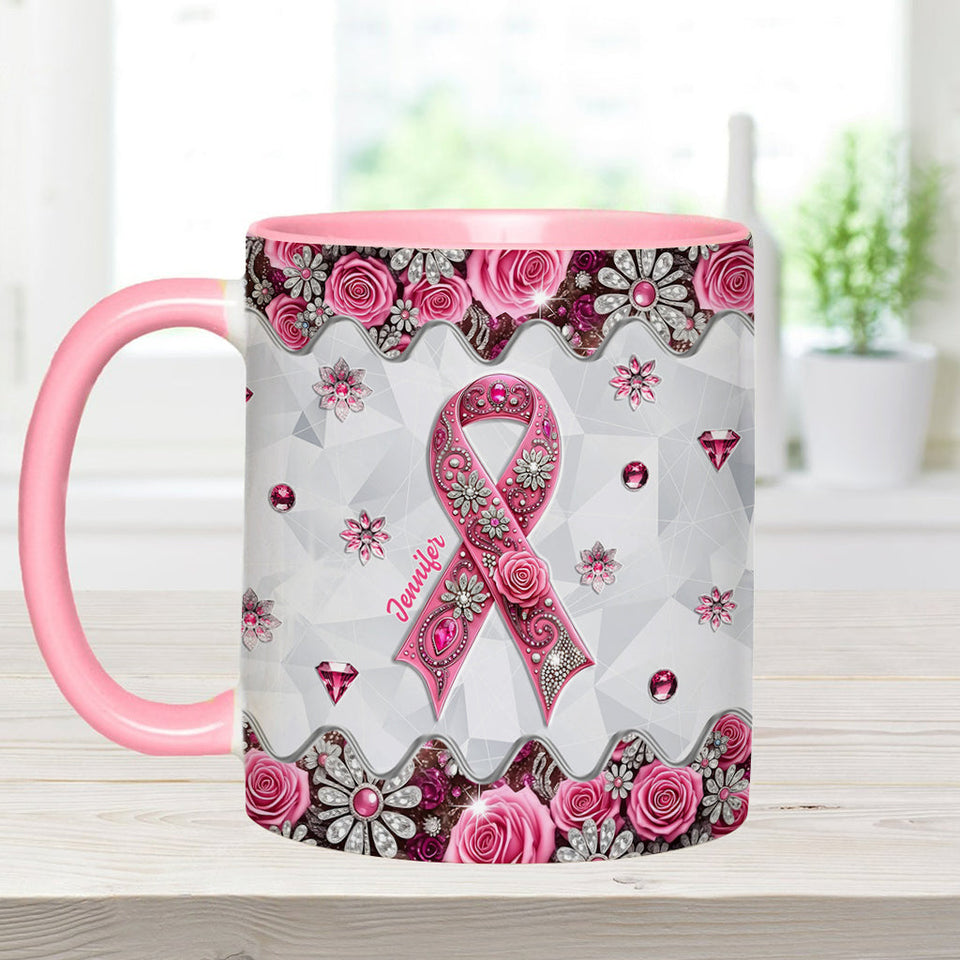 Sensibilisation au cancer du sein - Mug personnalisé pour la sensibilisation au cancer du sein