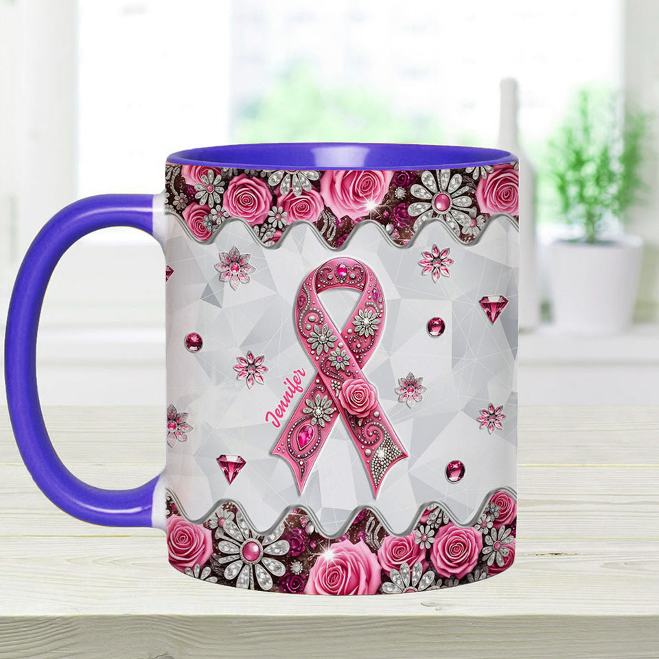 Sensibilisation au cancer du sein - Mug personnalisé pour la sensibilisation au cancer du sein
