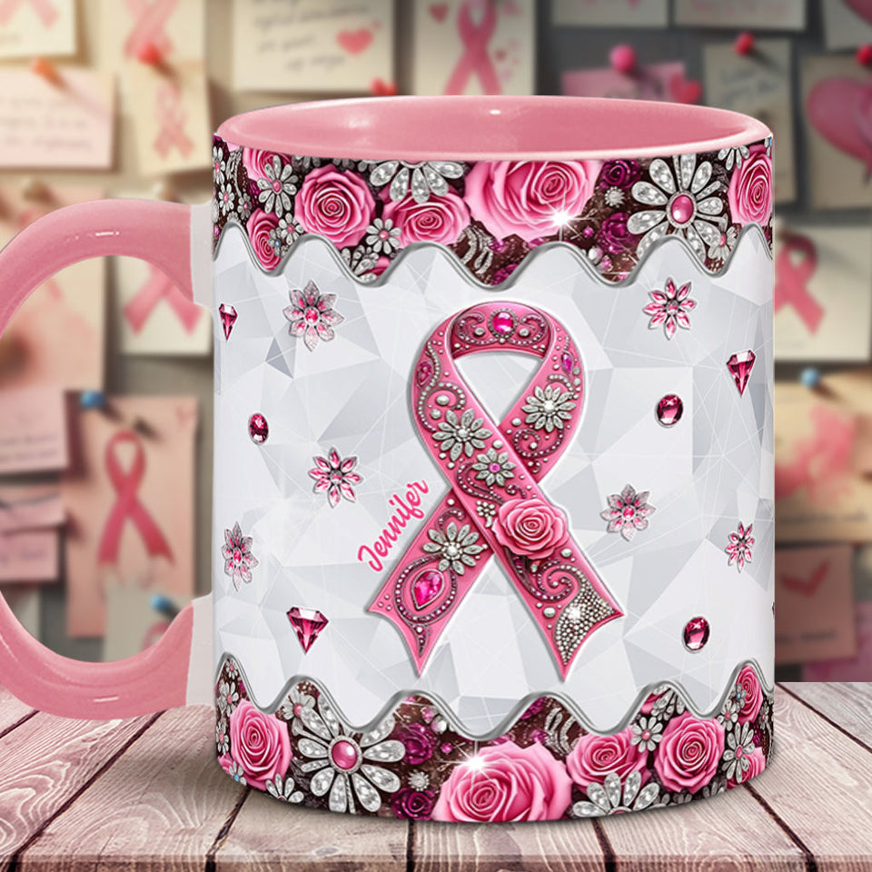 Sensibilisation au cancer du sein - Mug personnalisé pour la sensibilisation au cancer du sein