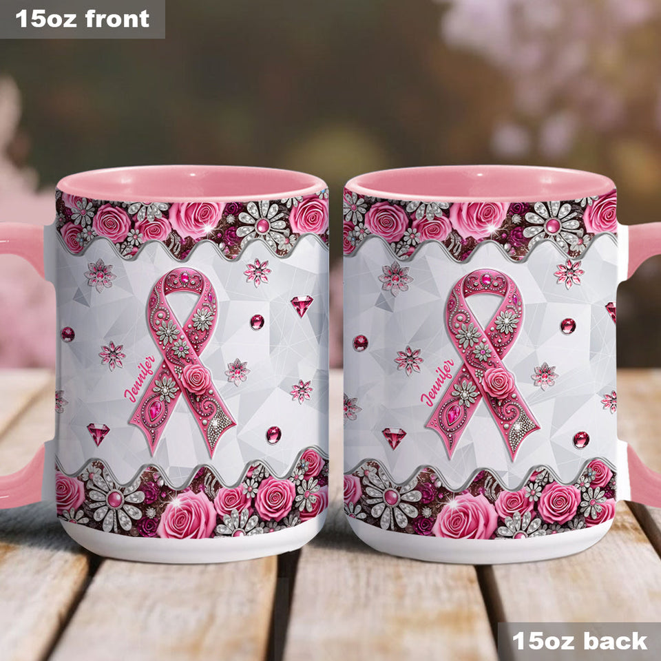 Sensibilisation au cancer du sein - Mug personnalisé pour la sensibilisation au cancer du sein
