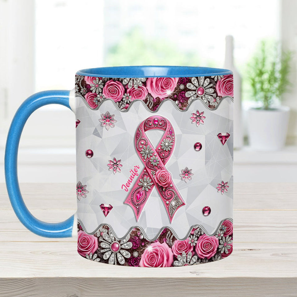 Sensibilisation au cancer du sein - Mug personnalisé pour la sensibilisation au cancer du sein