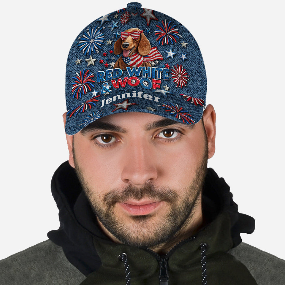 Red White & Woof - Personalized Dog Classic Cap