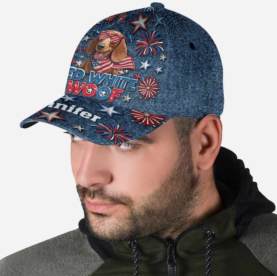 Red White & Woof - Personalized Dog Classic Cap