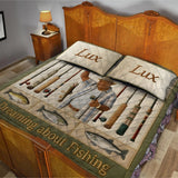 Dreaming About Fishing - Personalized Fishing Quilt Set