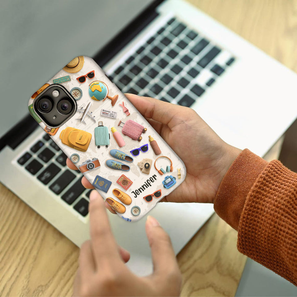 Just A Girl Who Loves Traveling - Personalized Travelling Full Print Phone Case