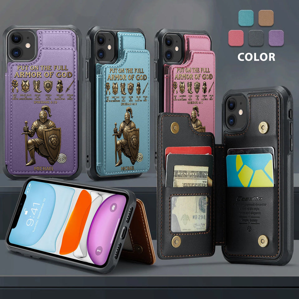 Put On The Full Amor Of God - Personalized Christian Wallet Phone Case