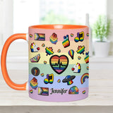Pride Rainbow - Personalized LGBT Support Accent Mug