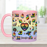 Pride Rainbow - Personalized LGBT Support Accent Mug