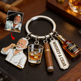 Whiskey And Cigar - Personalized Whisky Premium Keychain With Charms