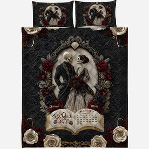 Till Death Do Us Part - Personalized Skull Quilt Set