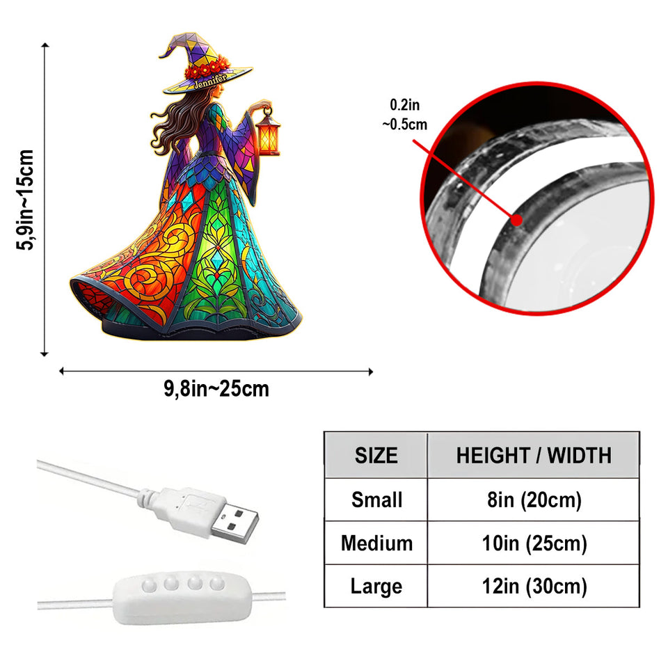 Beautiful Witch - Personalized Witch Acrylic LED Night Light