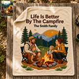 Our Happy Place - Personalized Camping Blanket