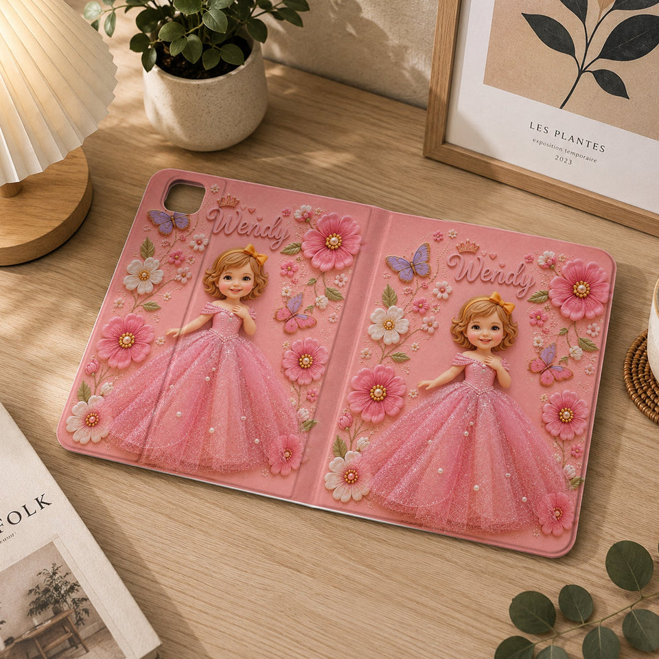Perfect Princess Case Gift For Kids - Personalized Kid Tablet Cover With Pen Slot