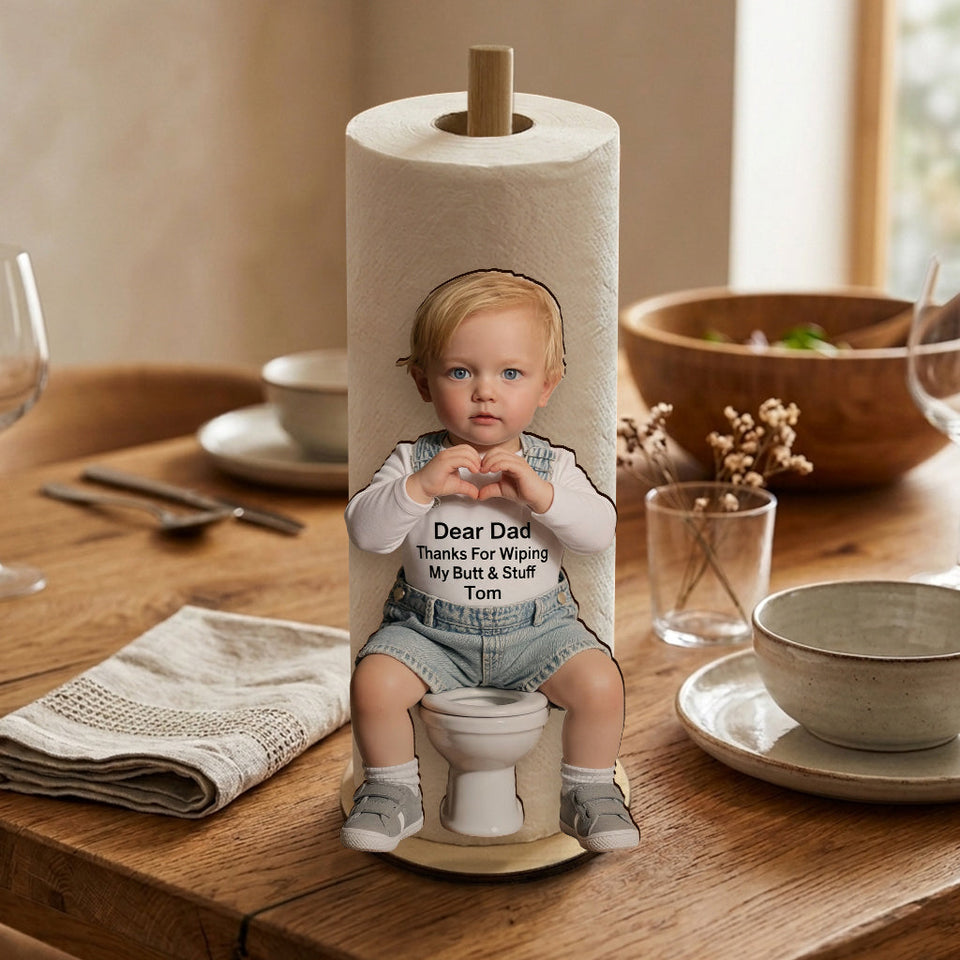 Thanks Dad Mom - Personalized Kid Paper Towel Stand