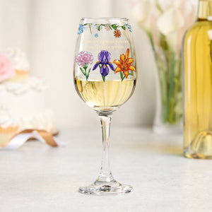 Merry Christmas - Personalized Bestie Wine Glass With Long Stem