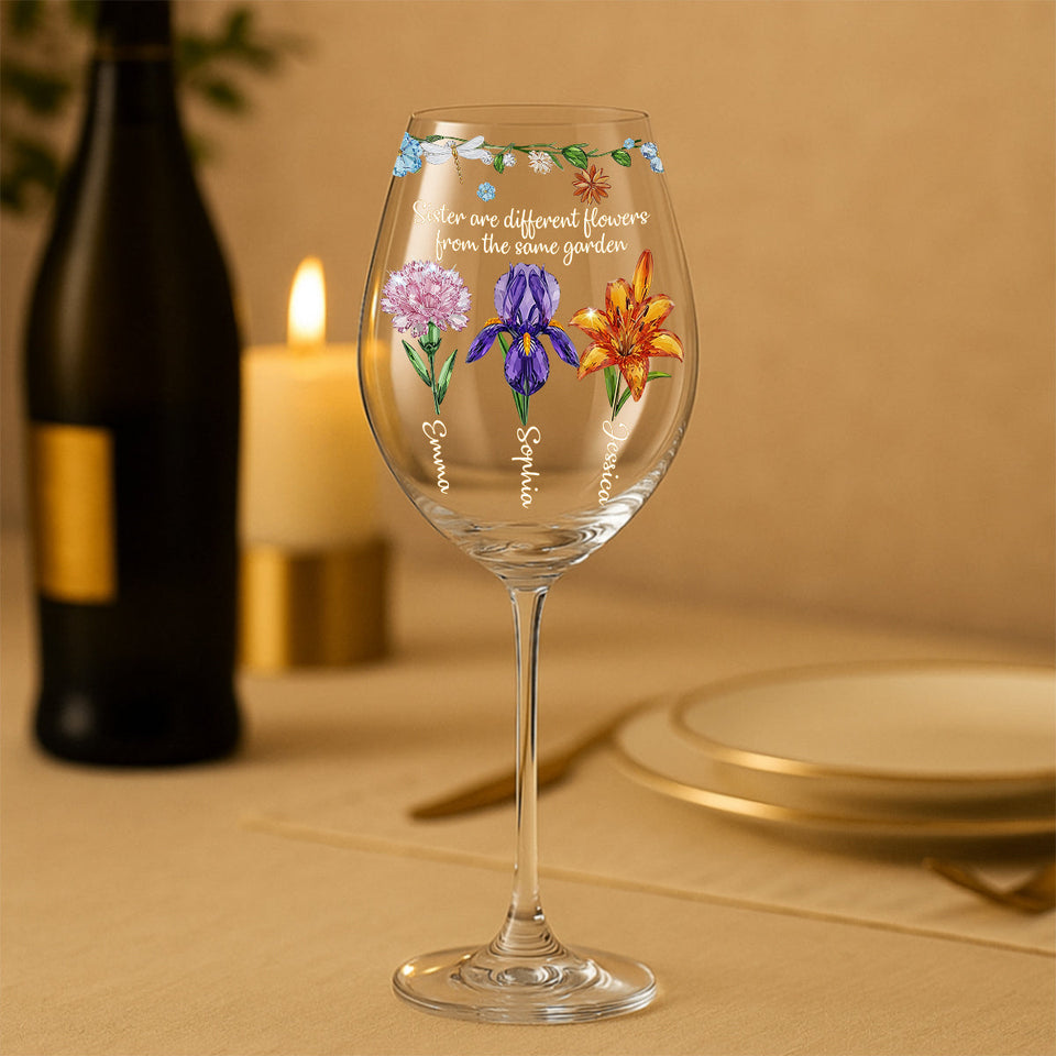 Merry Christmas - Personalized Bestie Wine Glass With Long Stem