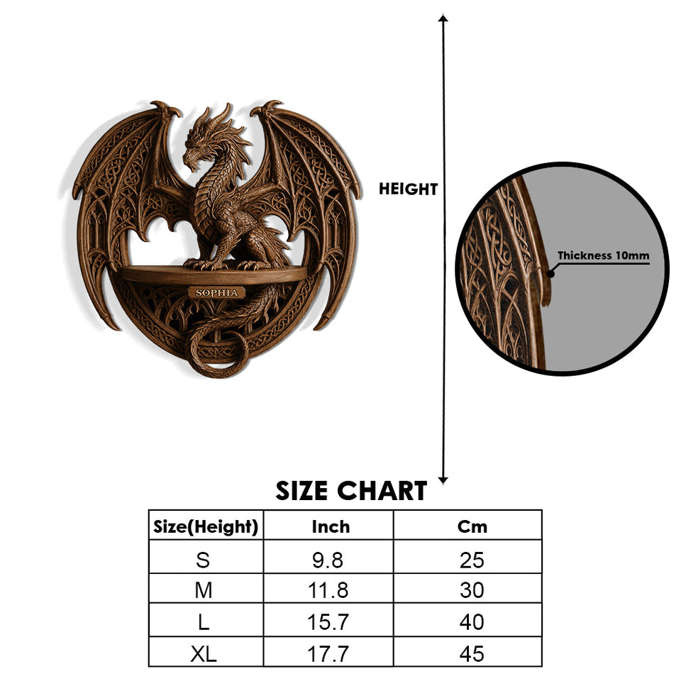 Cool Dragon - Personalized Dragon Wooden Floating Shelf