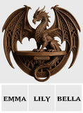 Cool Dragon - Personalized Dragon Wooden Floating Shelf
