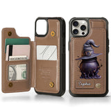 Magical Hat And Cauldron - Personalized Witch Wallet Phone Case
