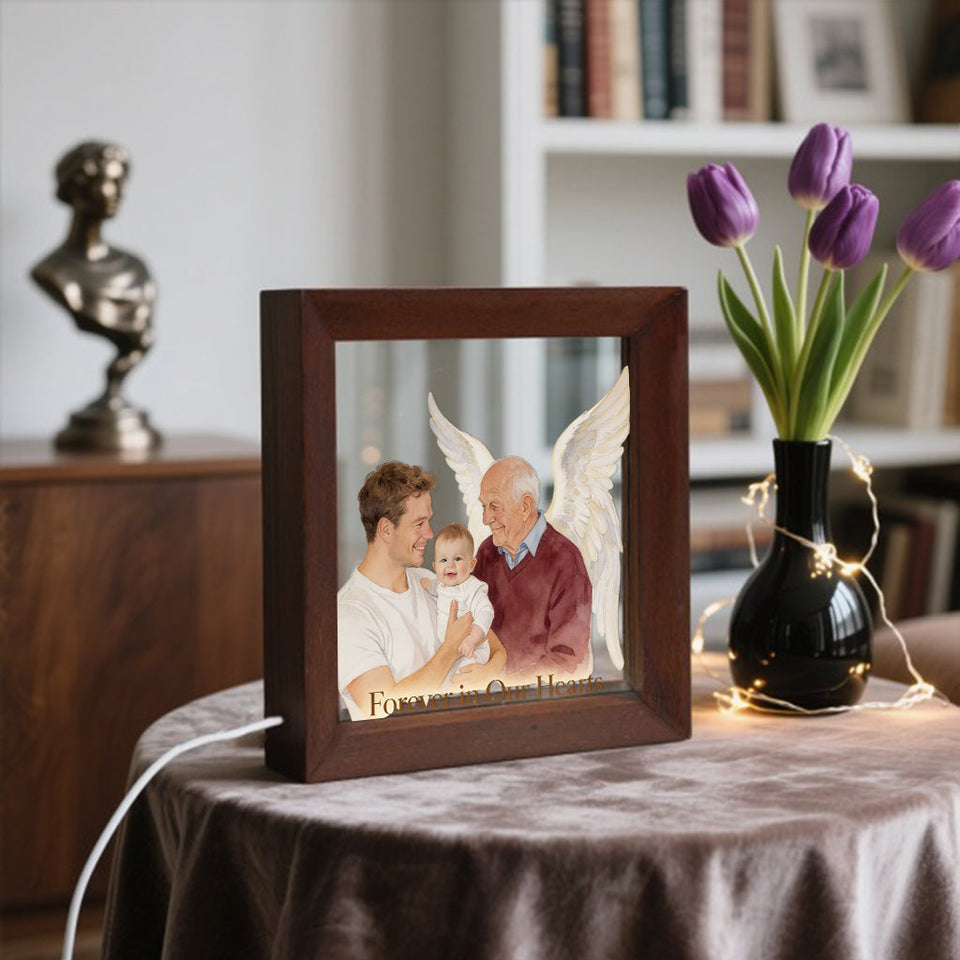 Test Memorial Wooden Frame LED Light